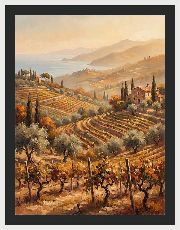 Vineyard Serenity Under Mediterranean Sun