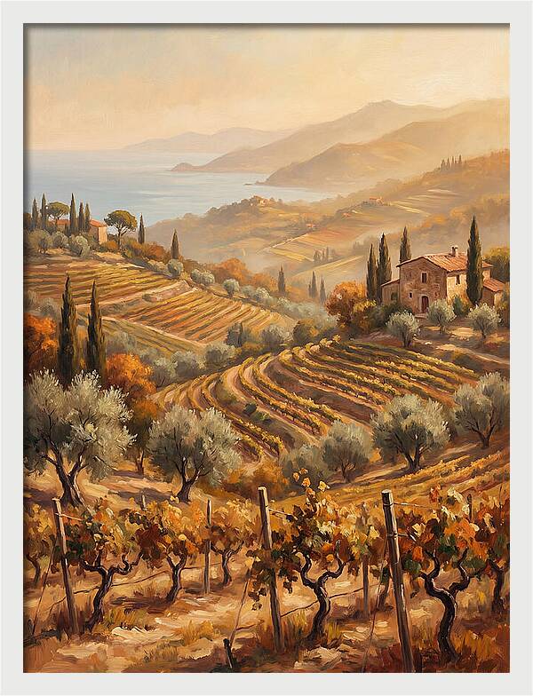 Vineyard Serenity Under Mediterranean Sun
