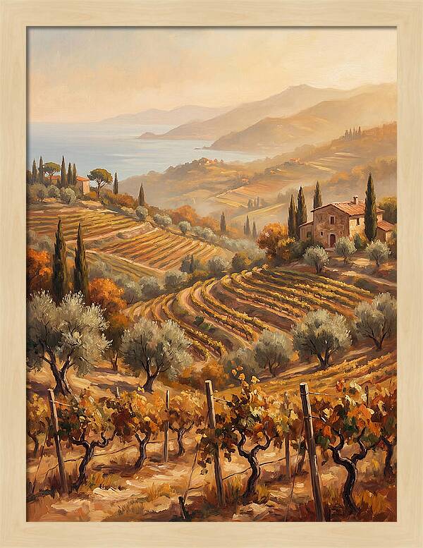 Vineyard Serenity Under Mediterranean Sun