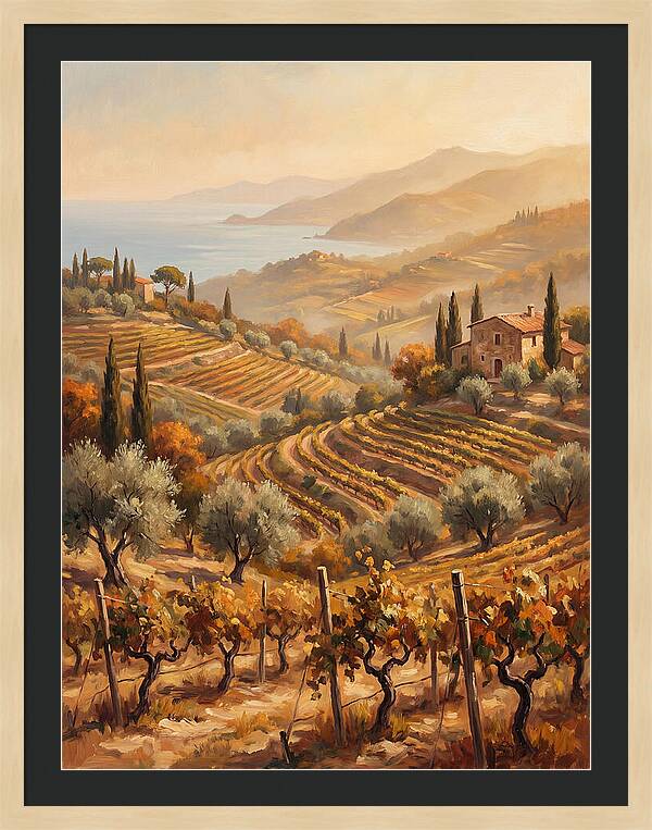 Vineyard Serenity Under Mediterranean Sun