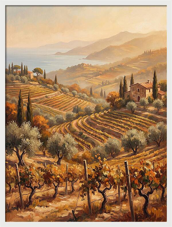 Vineyard Serenity Under Mediterranean Sun