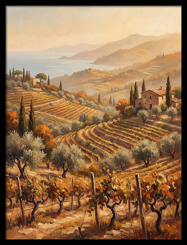 Vineyard Serenity Under Mediterranean Sun