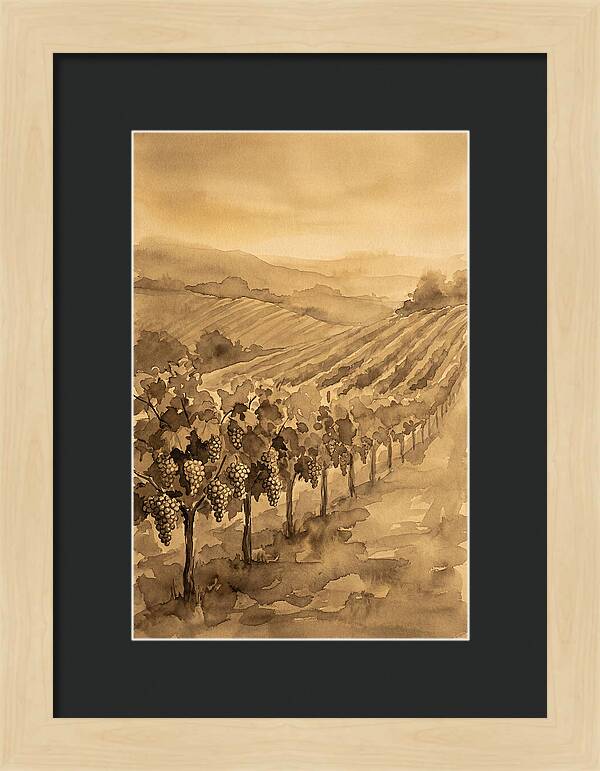 Vineyard Under Warm Summer Sun