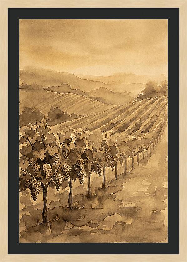 Vineyard Under Warm Summer Sun
