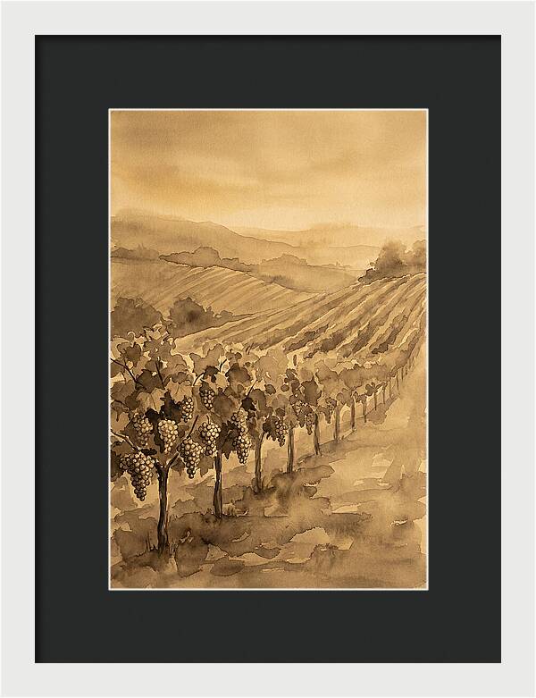 Vineyard Under Warm Summer Sun
