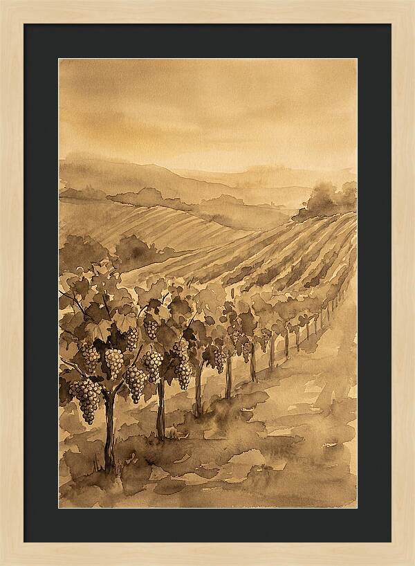 Vineyard Under Warm Summer Sun