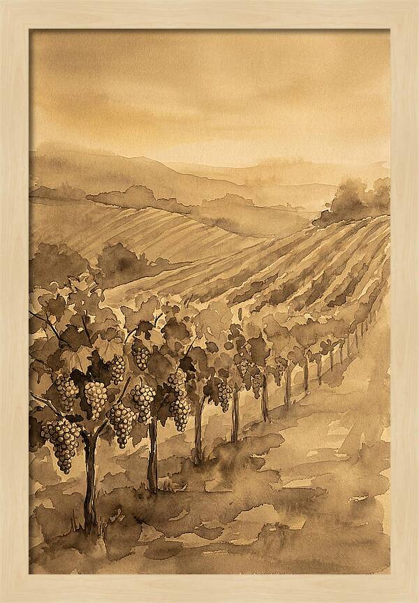 Vineyard Under Warm Summer Sun