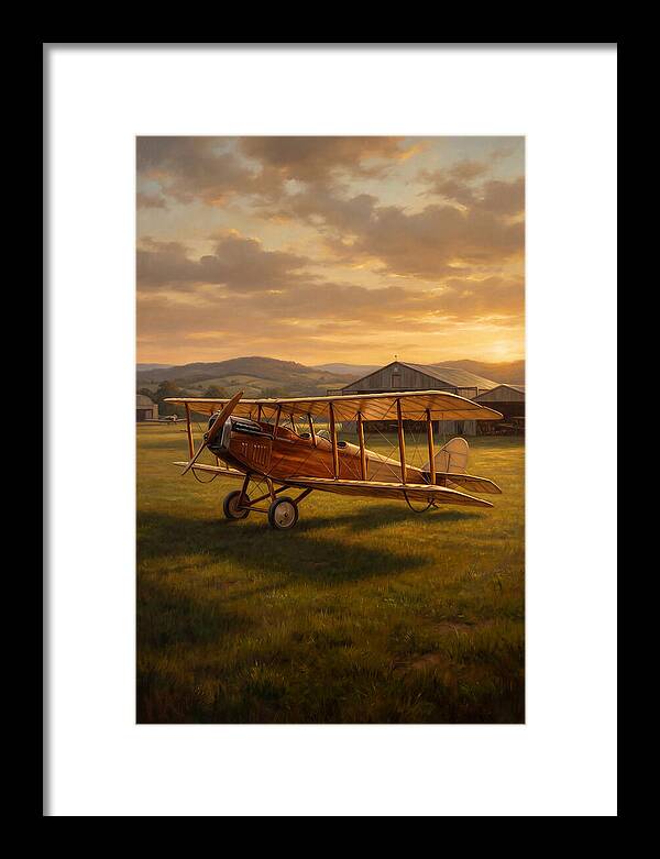 Vintage Airplane At Sunset
