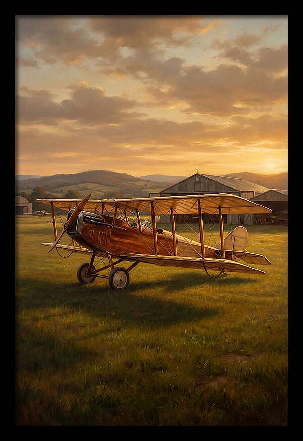 Vintage Airplane At Sunset