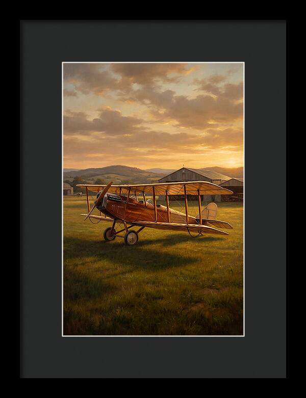 Vintage Airplane At Sunset