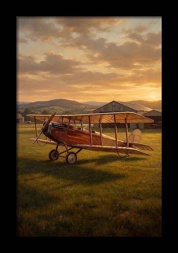 Vintage Airplane At Sunset