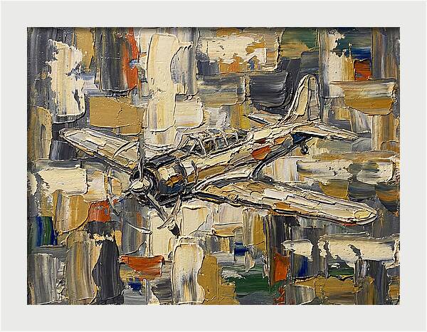 Vintage Airplane In Abstract Style