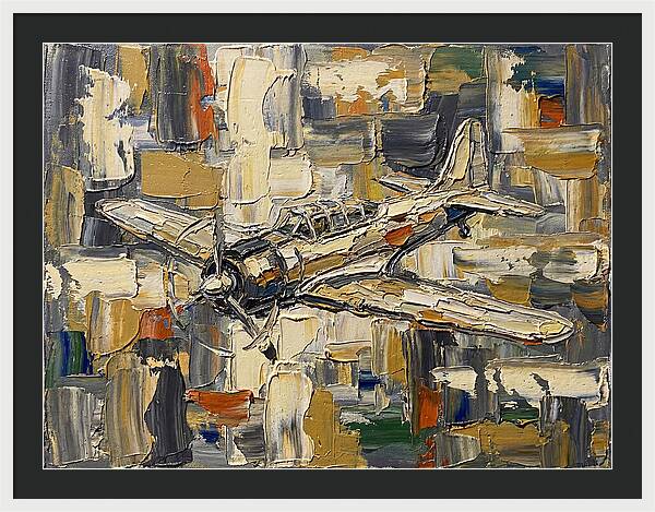 Vintage Airplane In Abstract Style
