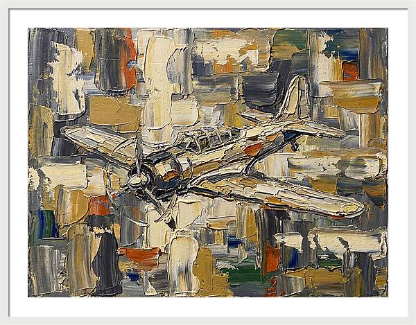 Vintage Airplane In Abstract Style