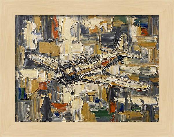 Vintage Airplane In Abstract Style
