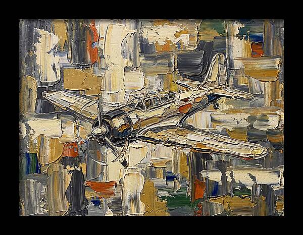 Vintage Airplane In Abstract Style