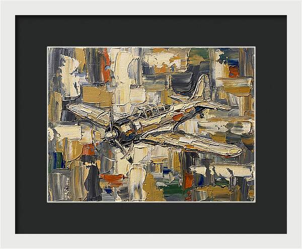Vintage Airplane In Abstract Style