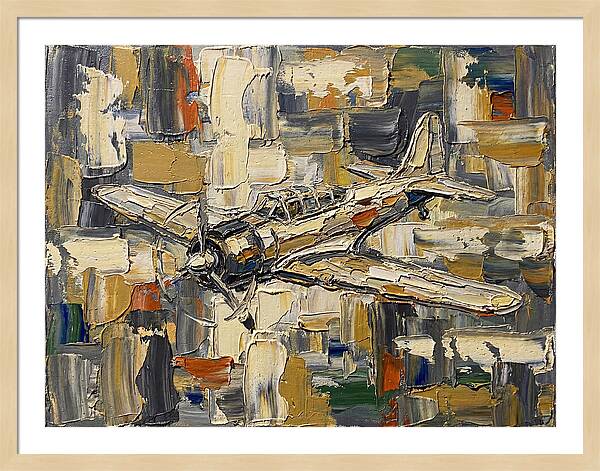 Vintage Airplane In Abstract Style