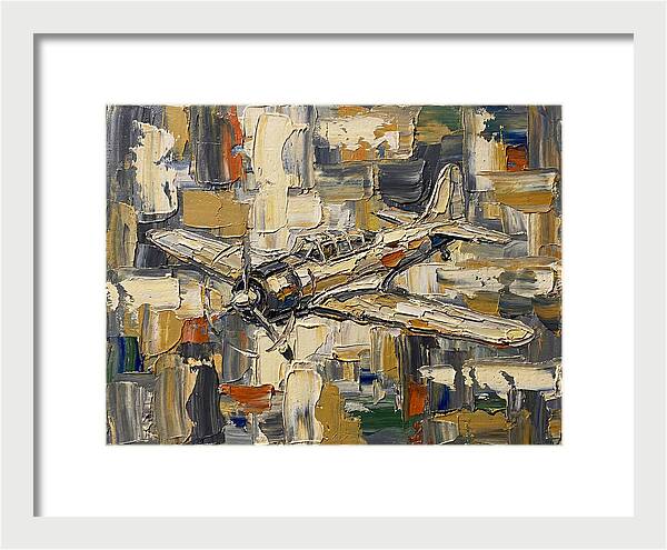 Vintage Airplane In Abstract Style