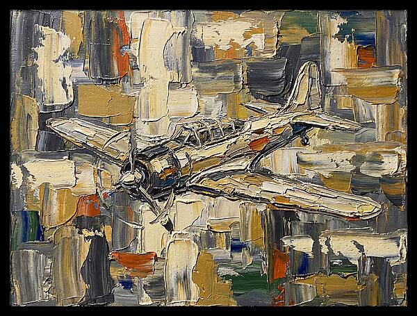 Vintage Airplane In Abstract Style