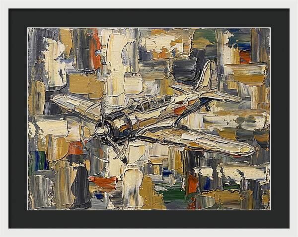 Vintage Airplane In Abstract Style