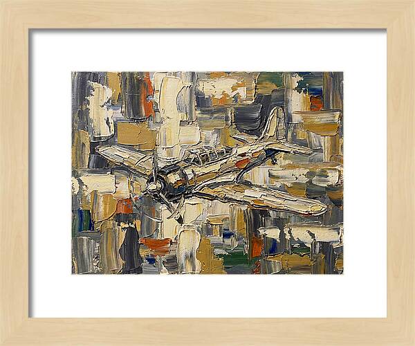 Vintage Airplane In Abstract Style