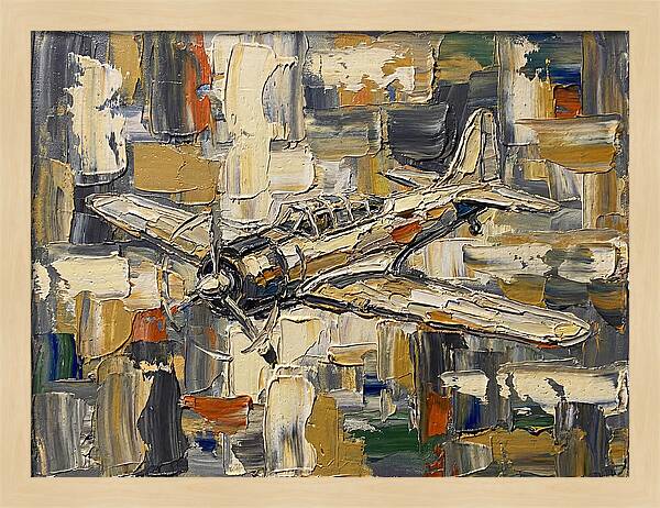 Vintage Airplane In Abstract Style