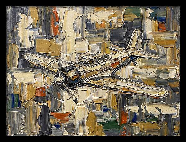 Vintage Airplane In Abstract Style