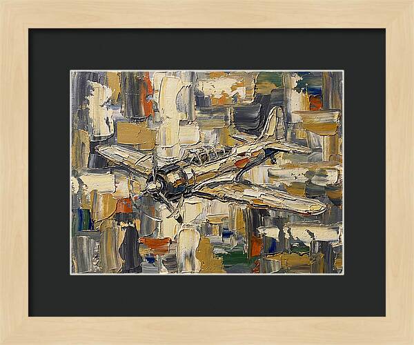 Vintage Airplane In Abstract Style