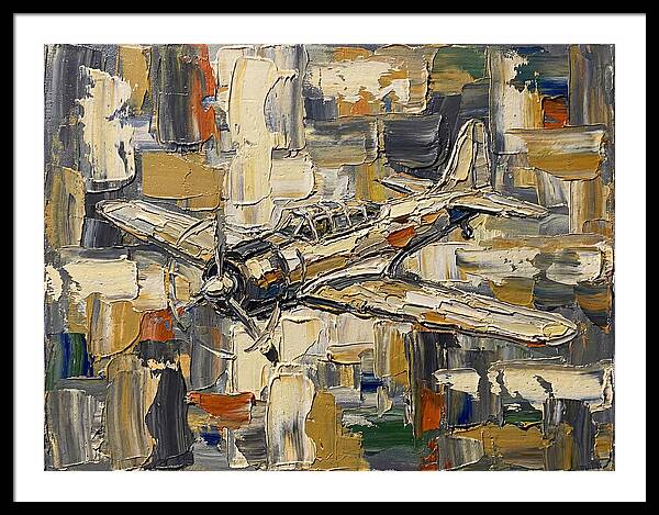 Vintage Airplane In Abstract Style