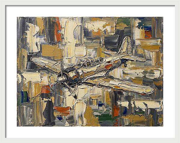 Vintage Airplane In Abstract Style