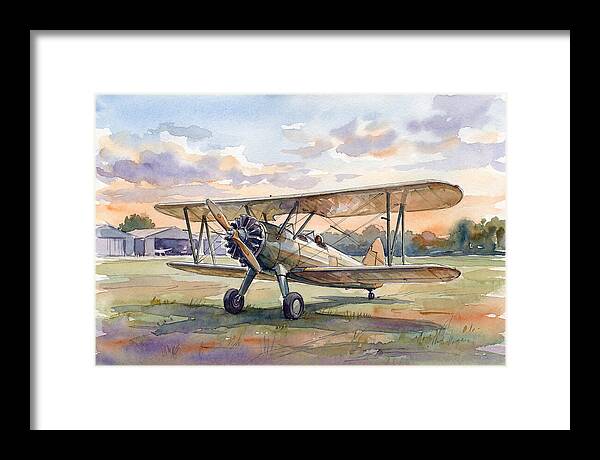 Vintage Airplane In Sunset