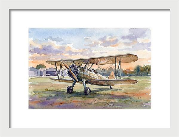 Vintage Airplane In Sunset