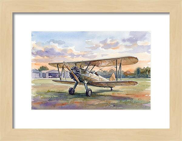 Vintage Airplane In Sunset