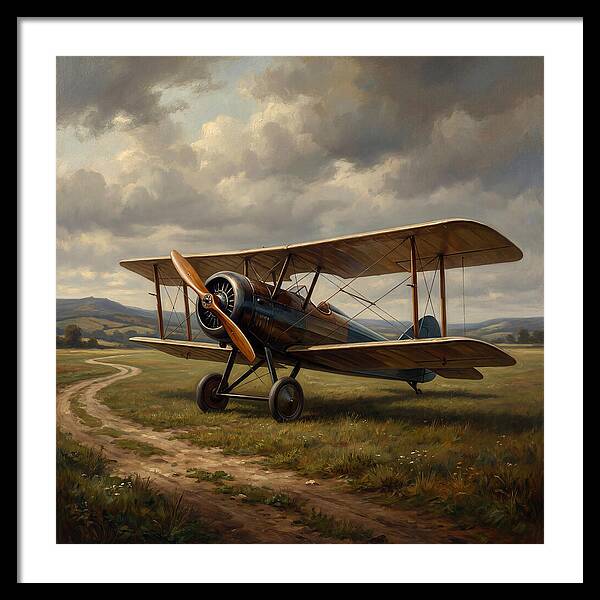 Vintage Airplane On A Country Road