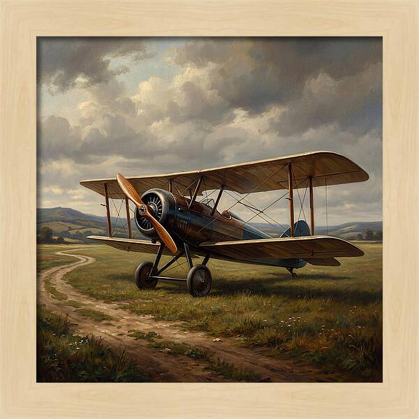 Vintage Airplane On A Country Road