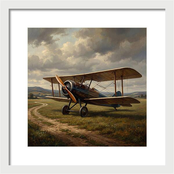 Vintage Airplane On A Country Road