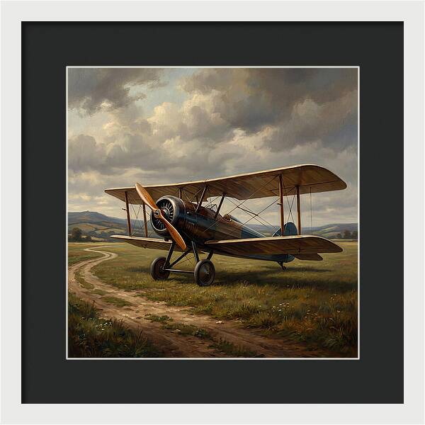 Vintage Airplane On A Country Road