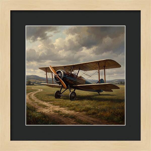 Vintage Airplane On A Country Road