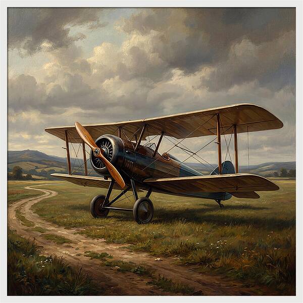 Vintage Airplane On A Country Road