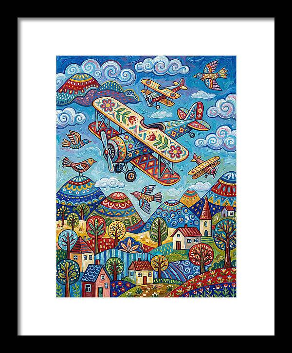 Vintage Airplanes In A Whimsical Landscape