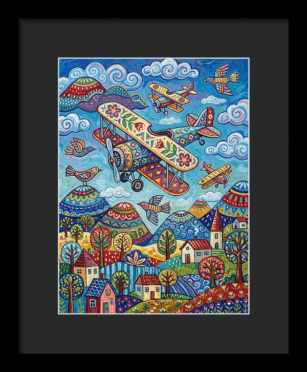 Vintage Airplanes In A Whimsical Landscape