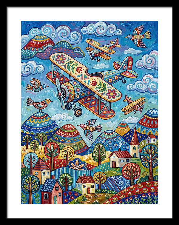Vintage Airplanes In A Whimsical Landscape