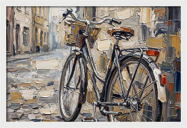 Vintage Bicycle Against Cobblestone Street