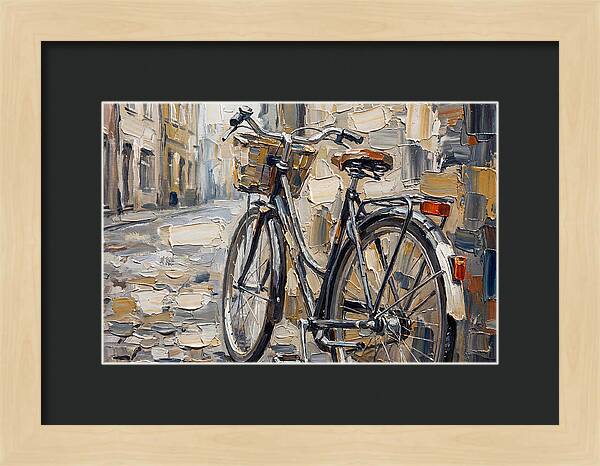 Vintage Bicycle Against Cobblestone Street