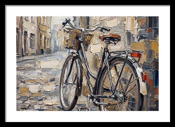 Vintage Bicycle Against Cobblestone Street