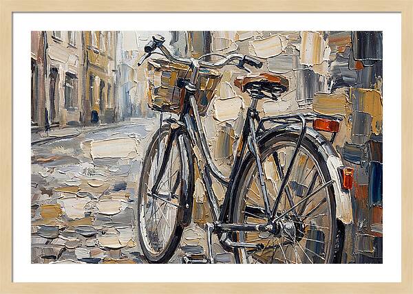 Vintage Bicycle Against Cobblestone Street