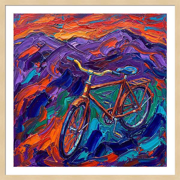 Vintage Bicycle Against Vibrant Landscape