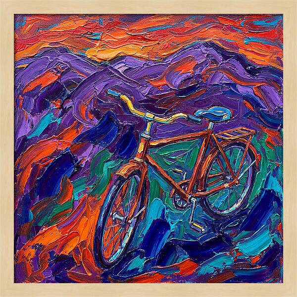 Vintage Bicycle Against Vibrant Landscape