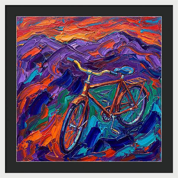 Vintage Bicycle Against Vibrant Landscape